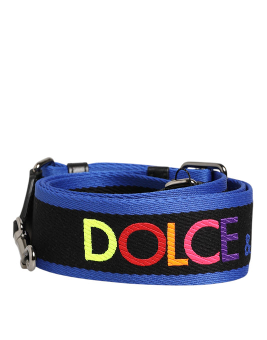 Dolce & Gabbana Schwarz Blau Bunte Schriftzug Tasche Griff Schultergurt