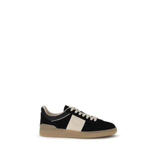 Valentino Garavani Schwarze Kalbsleder-Sneaker Bos Taurus mit niedrigem Schaft