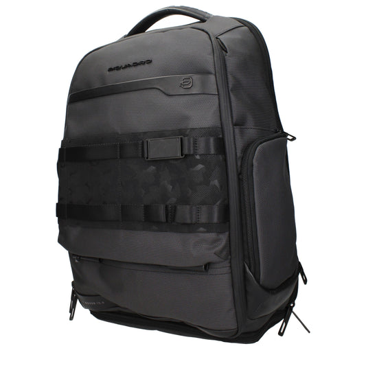 Piquadro Gray Fabric Backpack