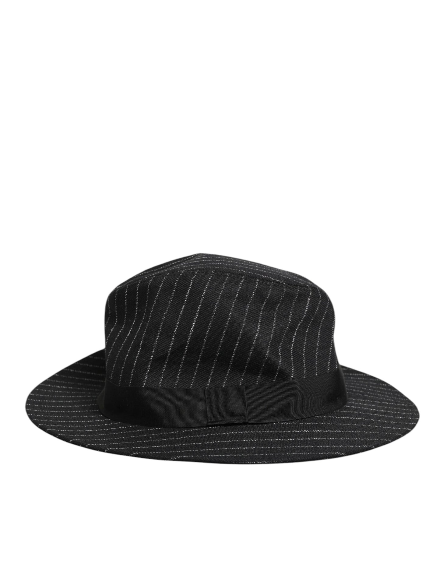Dolce & Gabbana Schwarz gestreifter Fedora-Capello-Hut aus Schurwolle für Herren