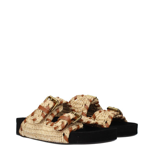 Isabel Marant Beigefarbene Bast-Slipper