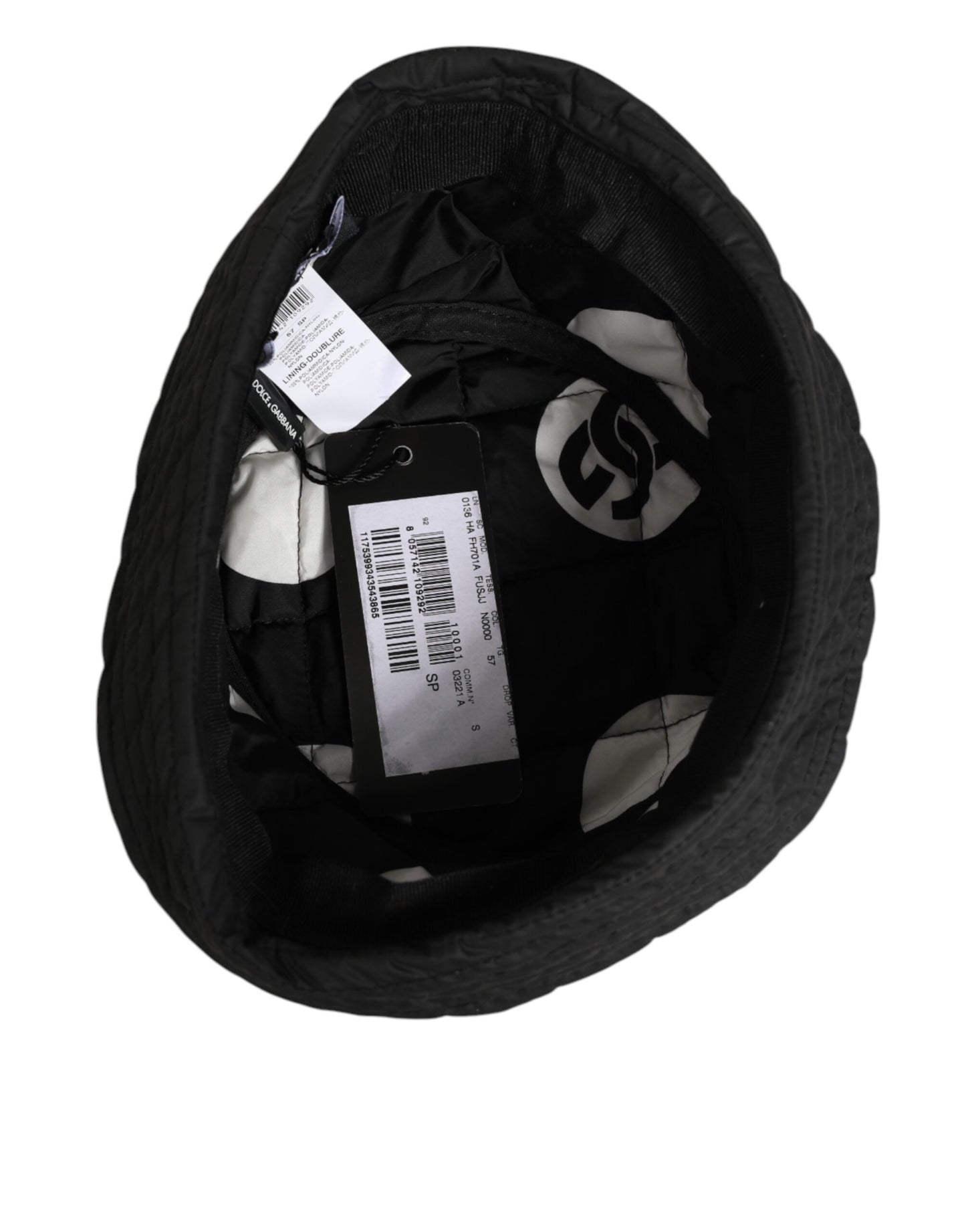 Dolce & Gabbana – Capello-Fischerhut aus gestepptem Nylon in Schwarz