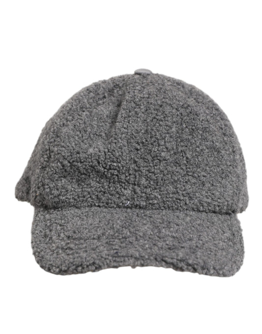 Dolce & Gabbana Graue Wollfleece Rapper Herren Baseball Capello Mütze