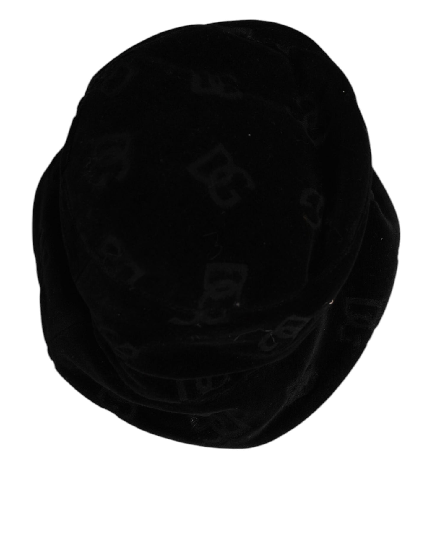Dolce & Gabbana – Capello-Hut aus schwarzem Baumwoll-Wildleder mit Logo