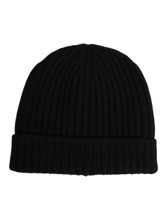 Dolce & Gabbana Schwarze Kaschmir-Strickmütze Capello Herren Einheitsgröße