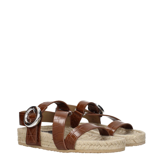 Stella McCartney – Flache Sandalen aus braunem Leder