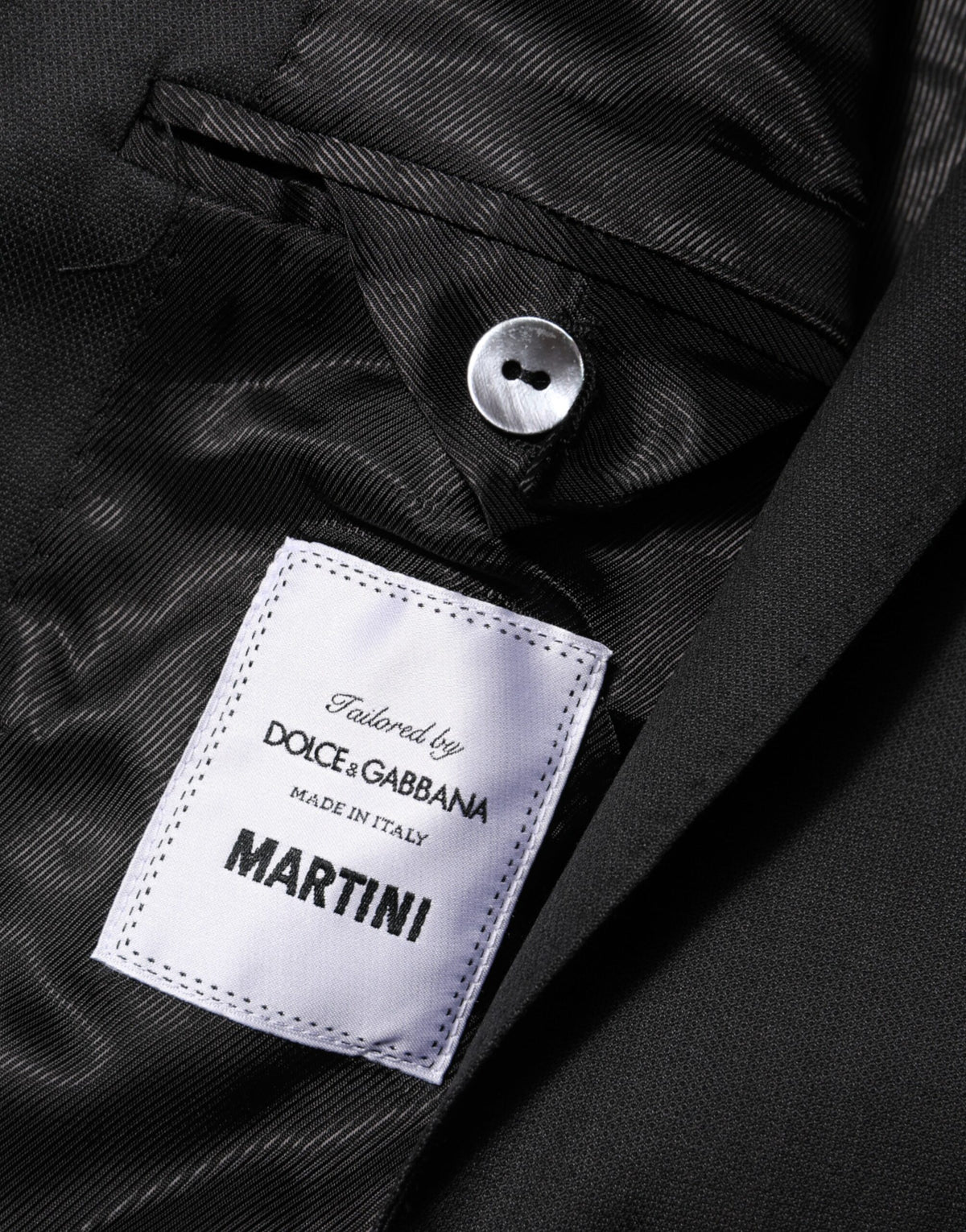 Dolce & Gabbana Schwarzer einreihiger Herrenmantel MARTINI Blazer