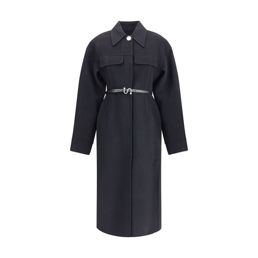Max Mara Mantel aus schwarzem Fleece-Wollstoff