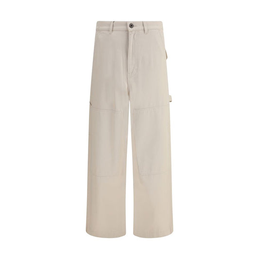 Max Mara Cargohose aus cremefarbener Baumwolle