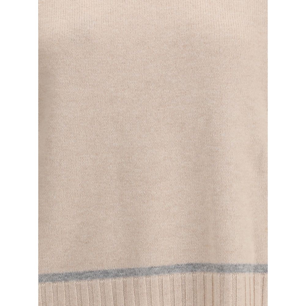 Max Mara Beige Woll-Rollkragenpullover
