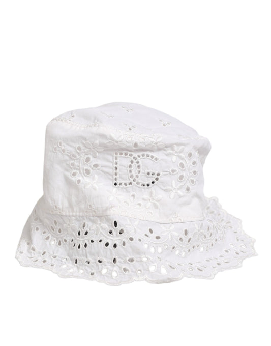 Dolce & Gabbana – Capello-Hut aus weißem Nylon mit Cut-Out-Logo