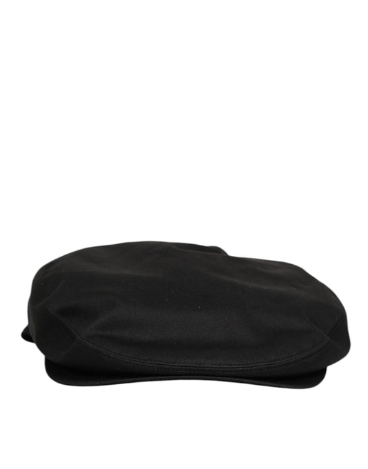 Dolce & Gabbana Capello-Mütze aus schwarzem Baumwollstoff mit DG-Logo