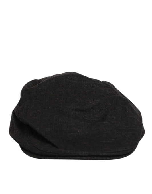 Dolce & Gabbana Capello-Mütze aus schwarzem Baumwollstoff mit DG-Logo
