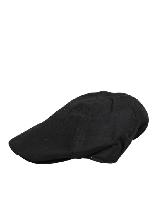 Dolce & Gabbana Capello-Mütze aus schwarzem Baumwollstoff mit DG-Logo
