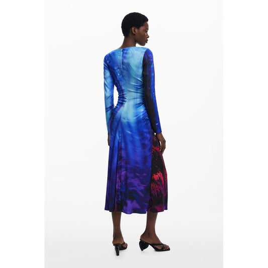 Desigual Blaues Viskose-Damenkleid
