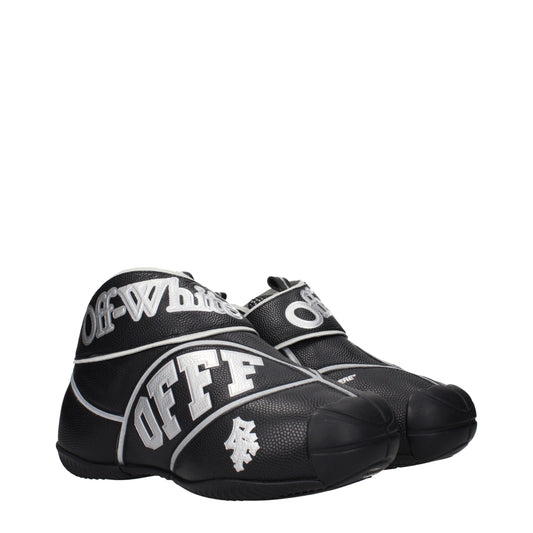 Off-White Black Leather High Top Sneakers