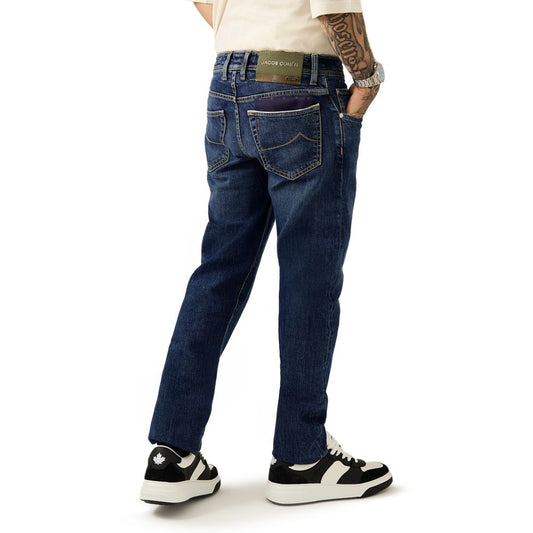 Jacob Cohen Blue Cotton Skinny Jeans