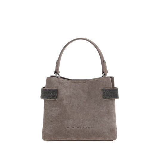 Brunello Cucinelli Schultertasche aus braunem Kalbsleder (Bos Taurus)