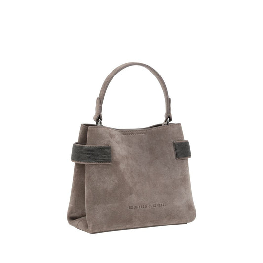 Brunello Cucinelli Schultertasche aus braunem Kalbsleder (Bos Taurus)