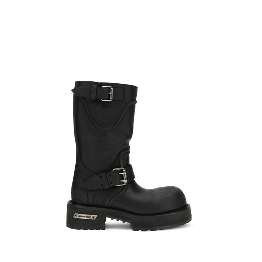 Balenciaga Schnürstiefel aus schwarzem Kalbsleder (Bos Taurus)