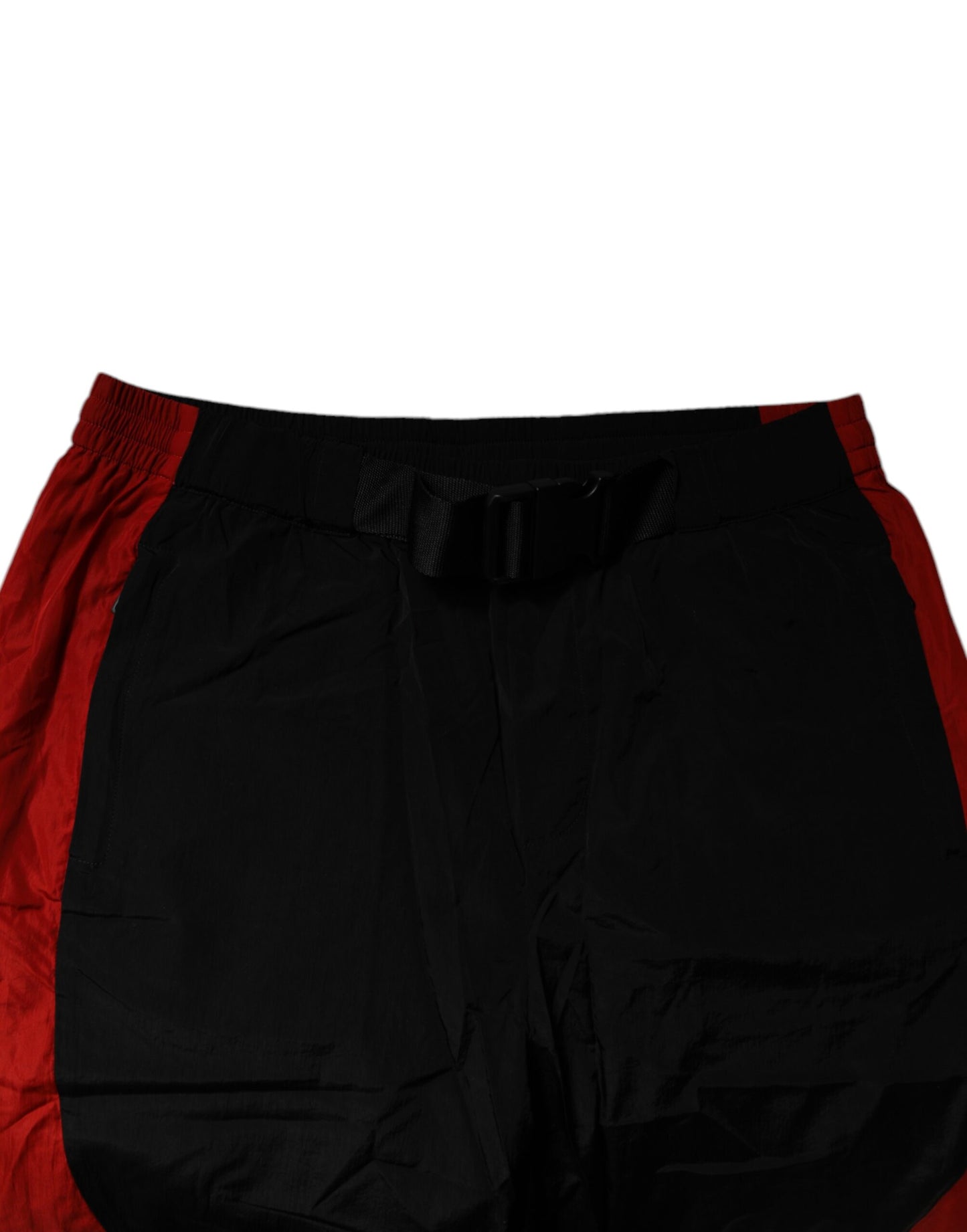 Dolce & Gabbana – Jogginghose aus Nylon mit Leopardenmuster in Schwarz und Rot