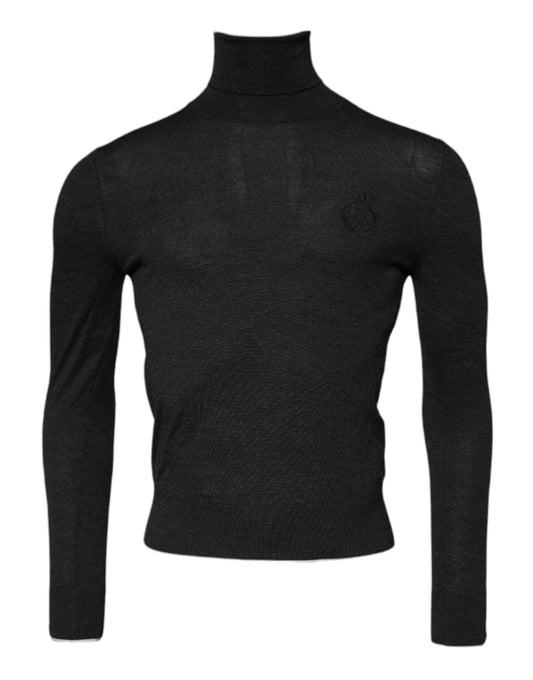 Dolce & Gabbana Schwarzer Rollkragenpullover aus Wolle für Herren
