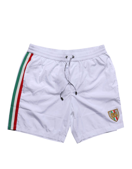Dolce & Gabbana Weißes Logo Polyester Herren Bademode