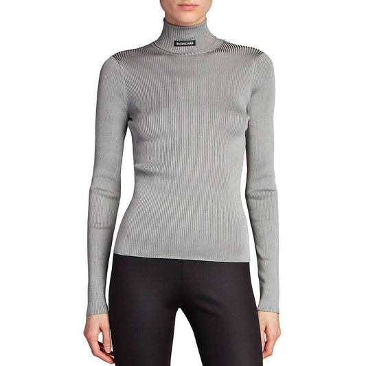 Balenciaga Grauer Rollkragenpullover aus Polyester