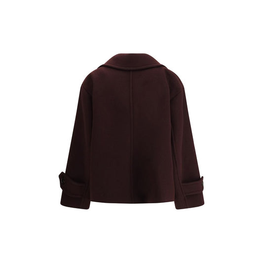 Chloé Bordeaux Wollmantel aus Fleece