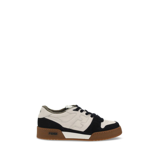 Fendi Schwarze Kalbsleder Bos Taurus Low-Top Sneaker