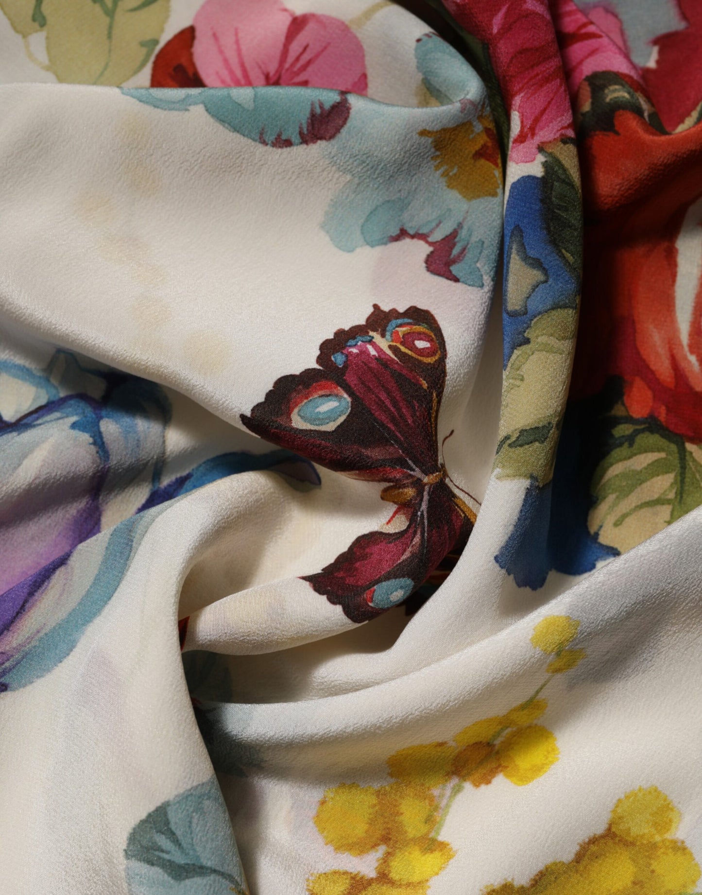 Dolce & Gabbana – Langes Etuikleid aus Seide mit Blumenmuster in Weiß
