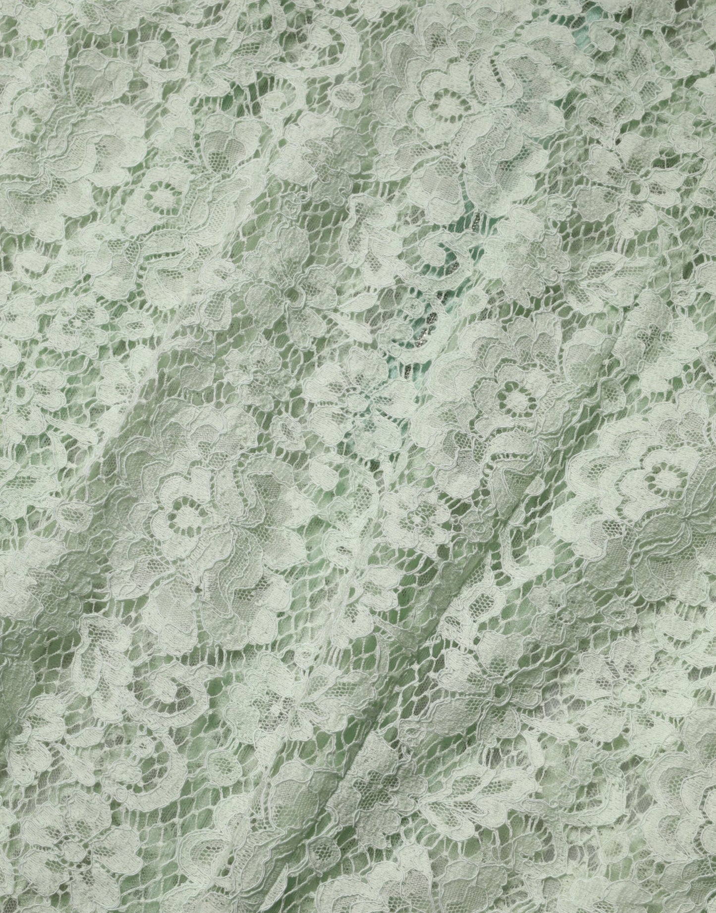 Dolce & Gabbana – Mintgrünes Midikleid mit floralem Spitzenbesatz
