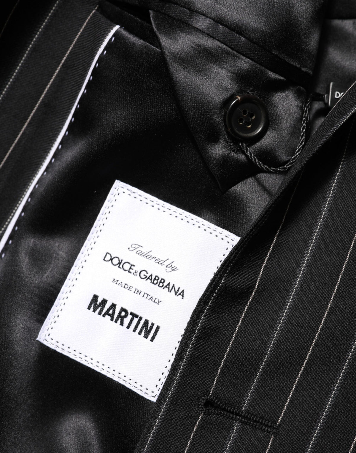Dolce & Gabbana – MARTINI – Anzugblazer mit 1 Knopf und schwarzen Streifen