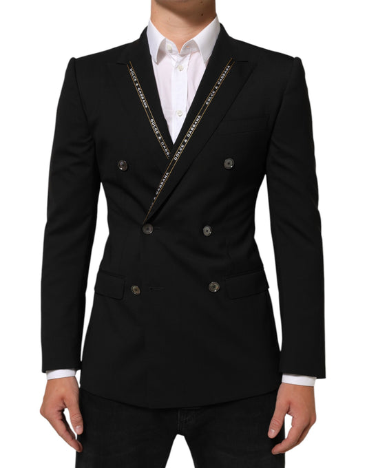 Dolce & Gabbana Schwarzer SICILIA Zweireihiger Blazer