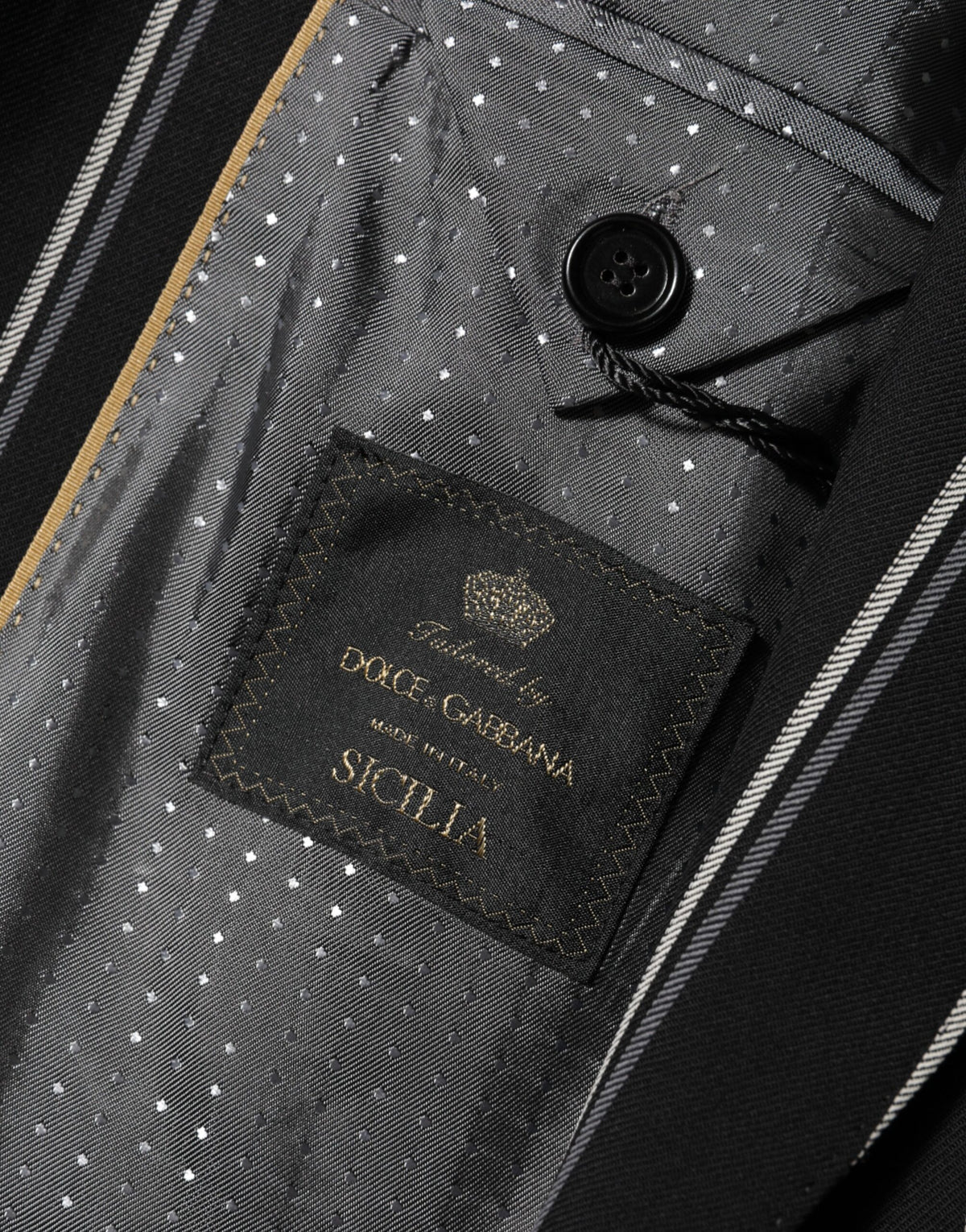 Dolce & Gabbana – SICILIA – Anzugblazer mit 1 Knopf und schwarzen Streifen