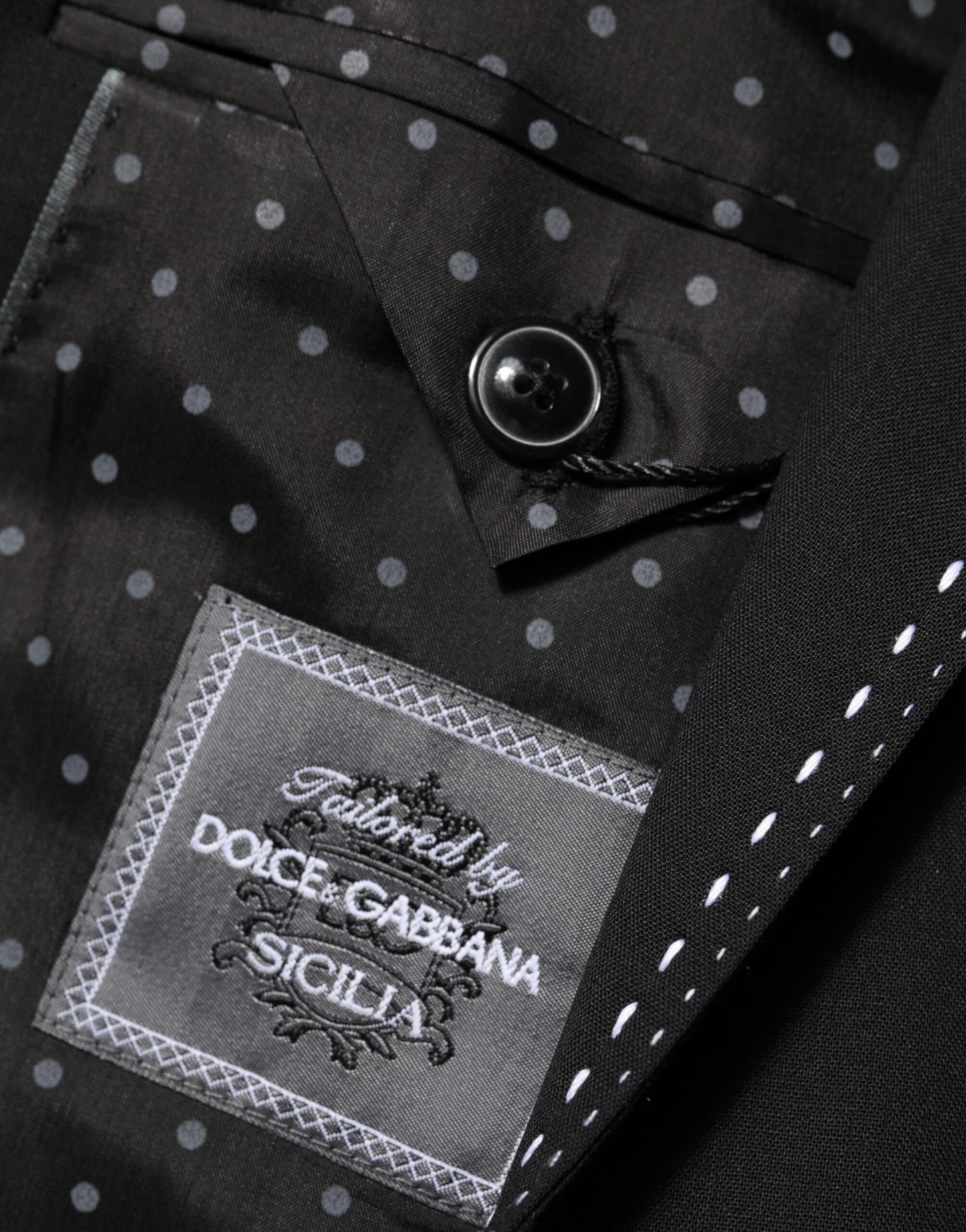 Dolce & Gabbana – Schwarzer SICILIA-Anzugblazer mit 2 Knöpfen