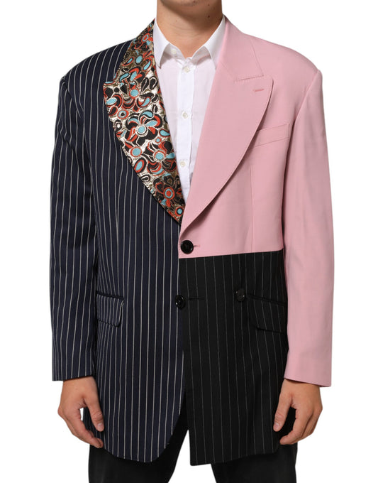 Dolce & Gabbana – Mehrfarbiger, einreihiger Blazer mit Patchwork-Muster