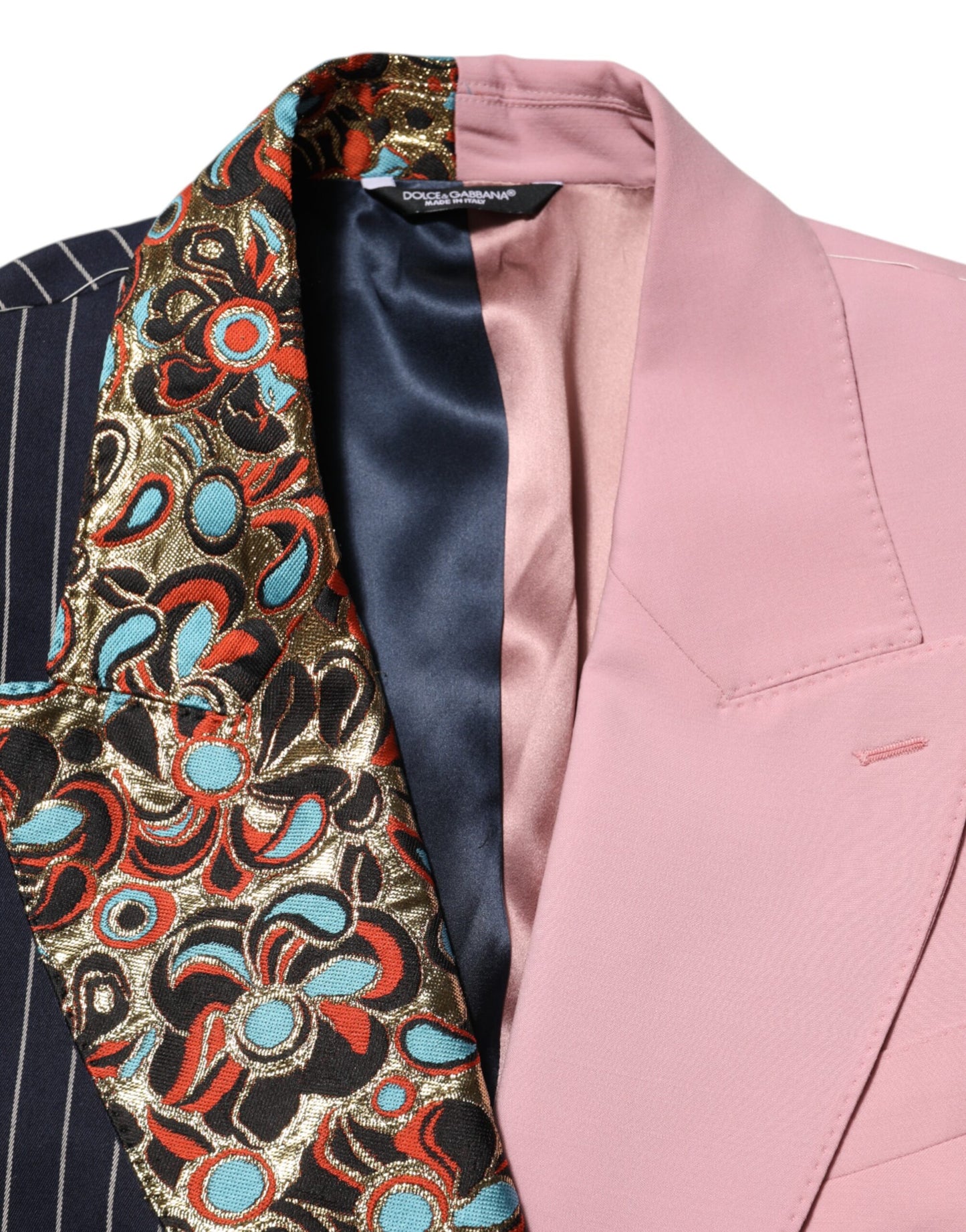 Dolce & Gabbana – Mehrfarbiger, einreihiger Blazer mit Patchwork-Muster