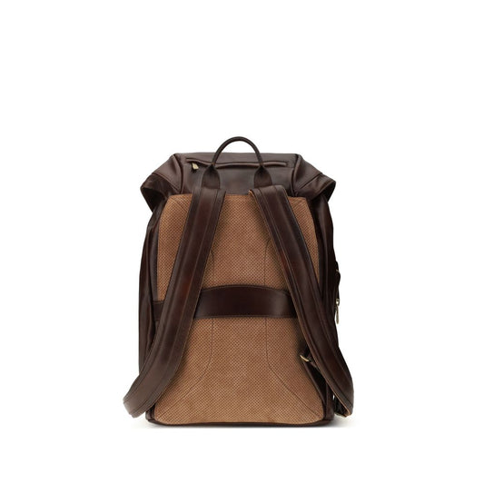 Brunello Cucinelli Rucksack aus braunem Kalbsleder (Bos Taurus)