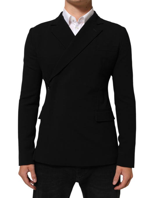 Dolce & Gabbana Schwarzer Woll-Zweireiher-Blazer für Herren