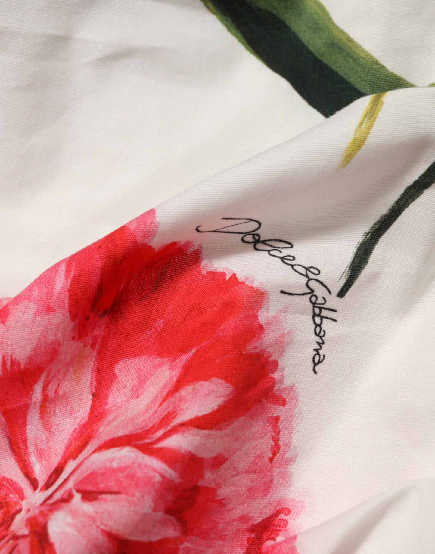 Dolce & Gabbana – Weißes Etuikleid mit One-Shoulder-Träger und Blumenmuster