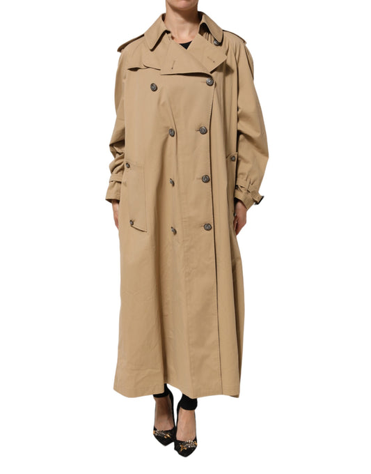 Dolce & Gabbana – Zweireihige Trenchcoat-Jacke in Khaki