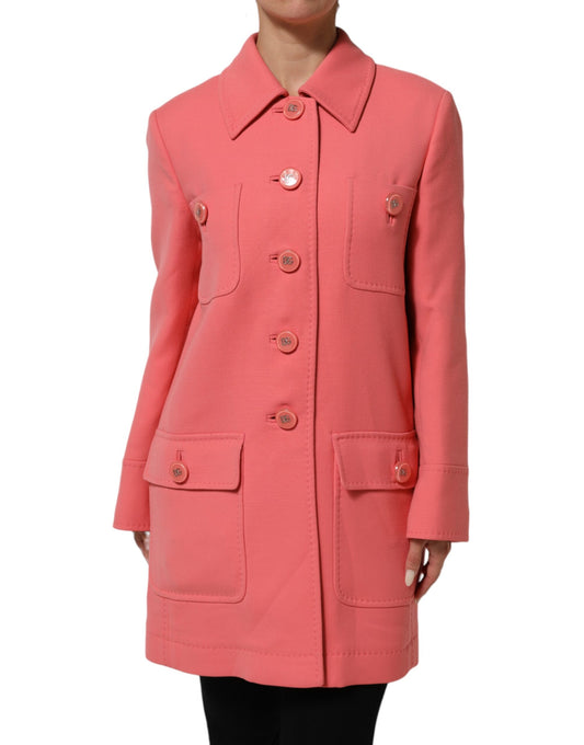 Dolce & Gabbana – Trenchcoat-Jacke mit Knöpfen in Rosa
