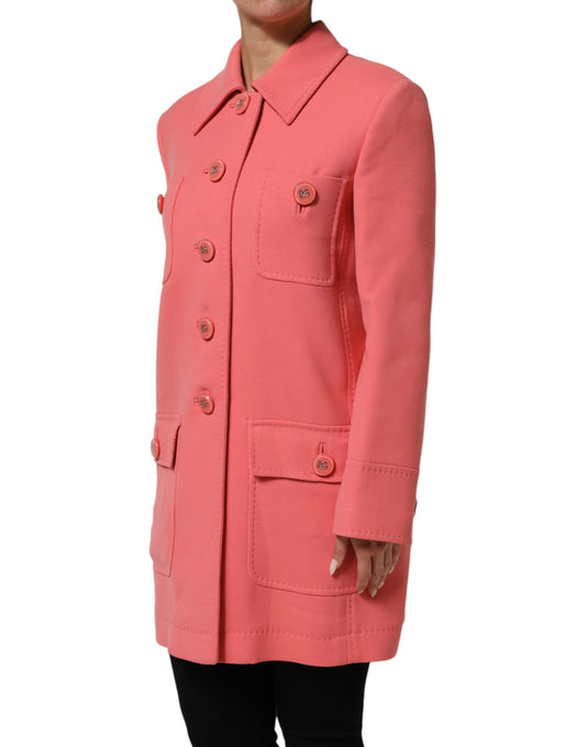 Dolce & Gabbana – Trenchcoat-Jacke mit Knöpfen in Rosa
