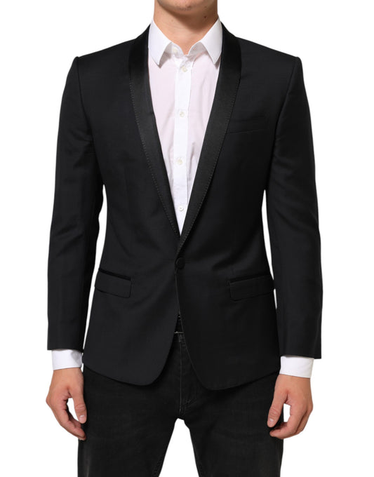 Dolce & Gabbana Schwarz GOLD 1 Knopf Anzugjacke Herren Blazer