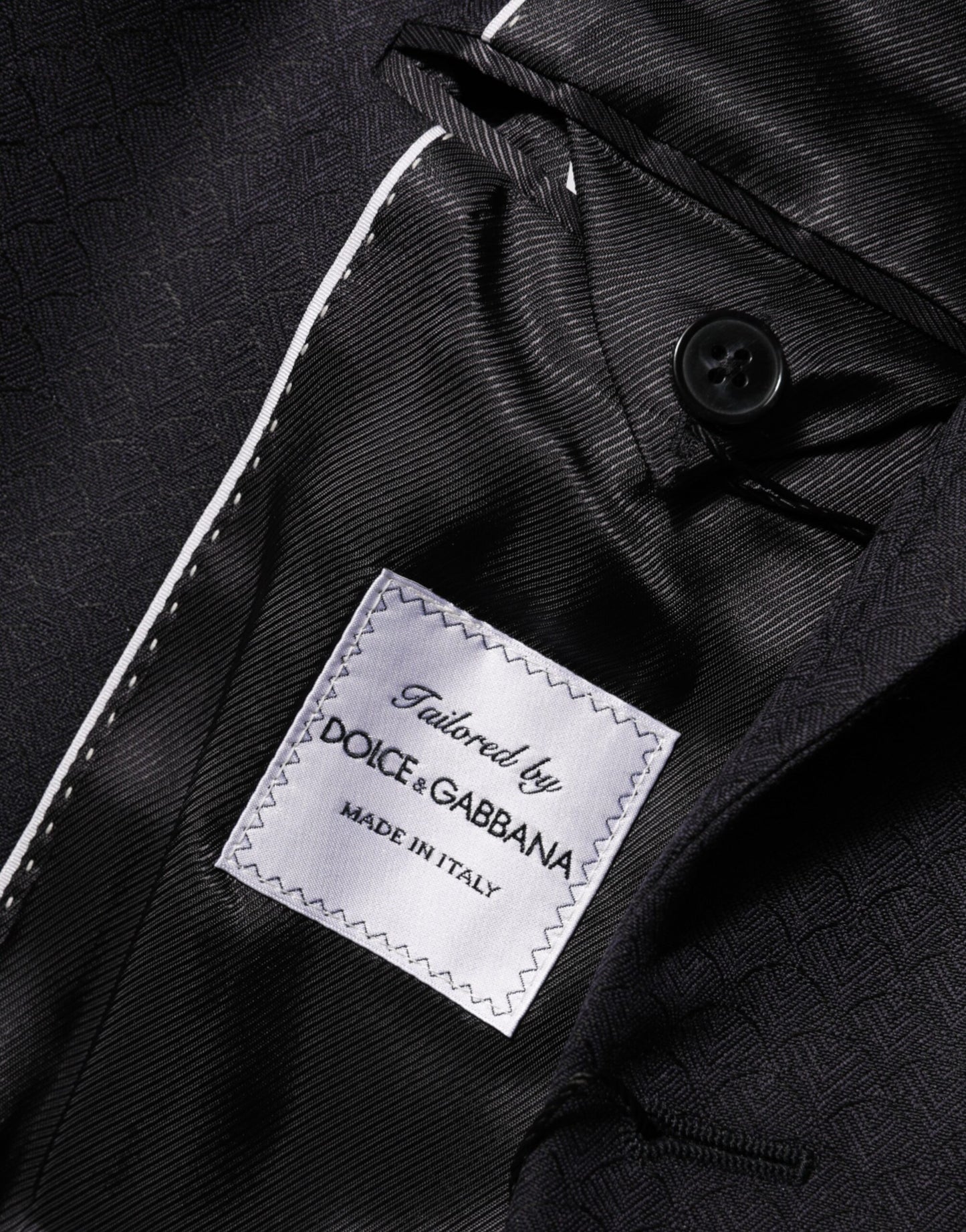 Dolce & Gabbana – Schwarze Anzugjacke aus Wolle mit 2 Knöpfen für Herren