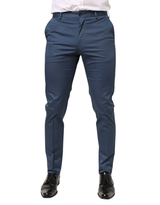 Dolce & Gabbana Blaue Baumwollhose mit mittlerer Taille für Herren