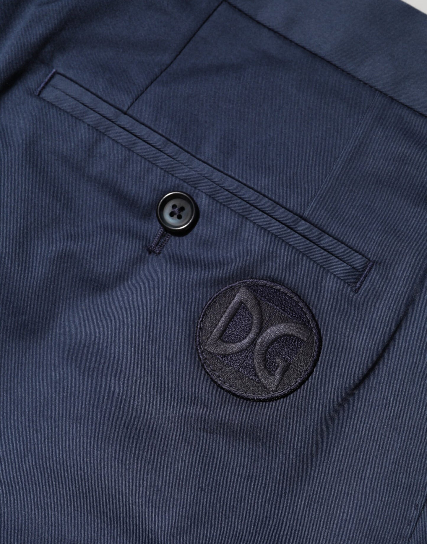 Dolce & Gabbana – Blaue Bermudashorts aus Baumwollstretch mit mittlerer Taille