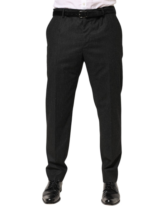 Dolce & Gabbana – Schwarze Anzughose aus Baumwolle mit mittlerer Taille