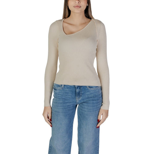 Vila Clothes – Cremefarbene Viskose-Sportbekleidung